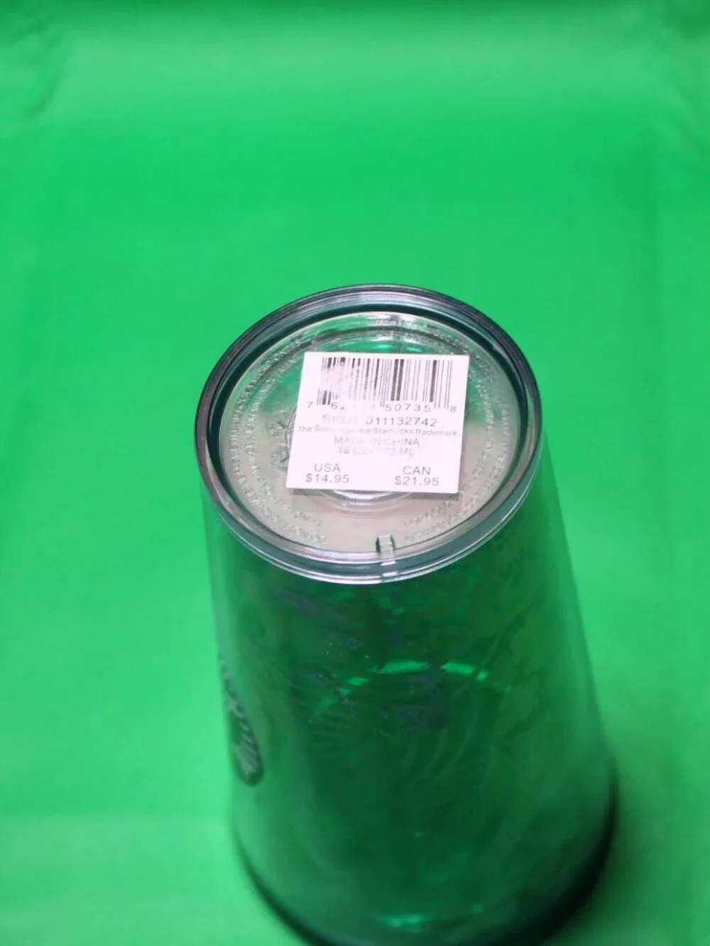 STARBUCKS 2022 Iridescent Green Tropical Leaves Metallic Tumbler 16 oz